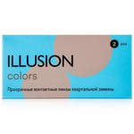 Линзы контактные, Illusion (Иллюжн) 2 шт Колорс bc 8.6 квартальной замены прозрачные (-1.50)