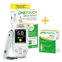 Глюкометр OneTouch Верио Рефлект (в наборе с тест-полосками ручкой и 10 ланцетами) Verio Reflect вариант 2