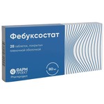 Фебуксостат, таблетки покрытые оболочкой пленочной 80 мг 28 шт
