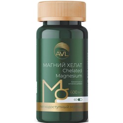 Магний хелат AVL БАД суточная дозировка 6 капсул = 600 мг 60 шт. капс. 636 мг
