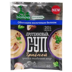 Крем-суп быстрого приготовления Bionova протеиновый грибной 20 г пакет