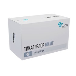 Тикагрелор табл. п/о пленочной 60 мг 168 шт.