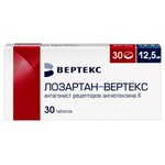 Лозартан-Вертекс, таблетки покрытые пленочной оболочкой 12.5 мг 30 шт