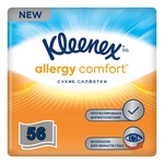 Салфетки сухие, Kleenex (Клинекс) 56 шт Аллерджи комфорт в области глаз